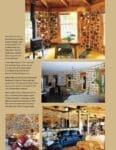 Cozy cordwood house interior with wood stove, round table—Essential Cordwood Building style.