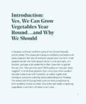 Intro page for The Winter Market Gardener on year-round vegetable growing, plus intro text.
