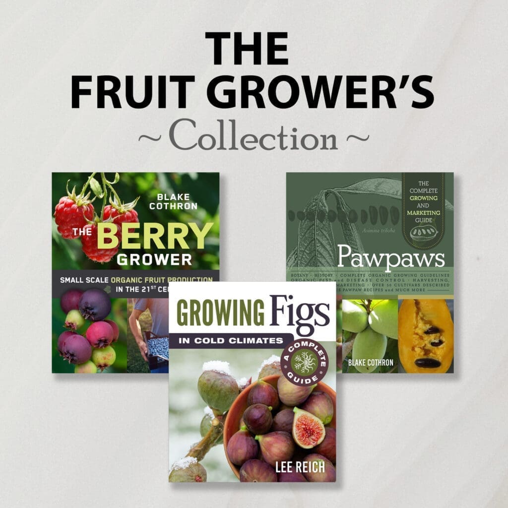 Three book covers shown under the title "The Fruit Grower's Collection.