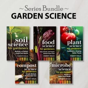 Five covers from the Garden Science Collection: Soil, Food, Plant, Compost, and Microbe.