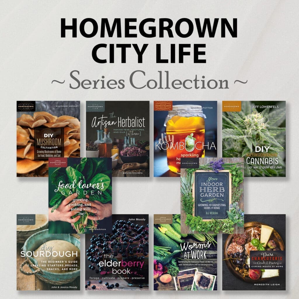 Ten book covers featured in the "Homegrown City Life Collection" series display.