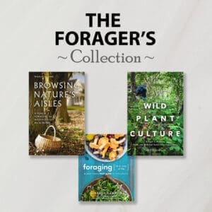 Three nature foraging books arranged below the title: The Forager's Collection.