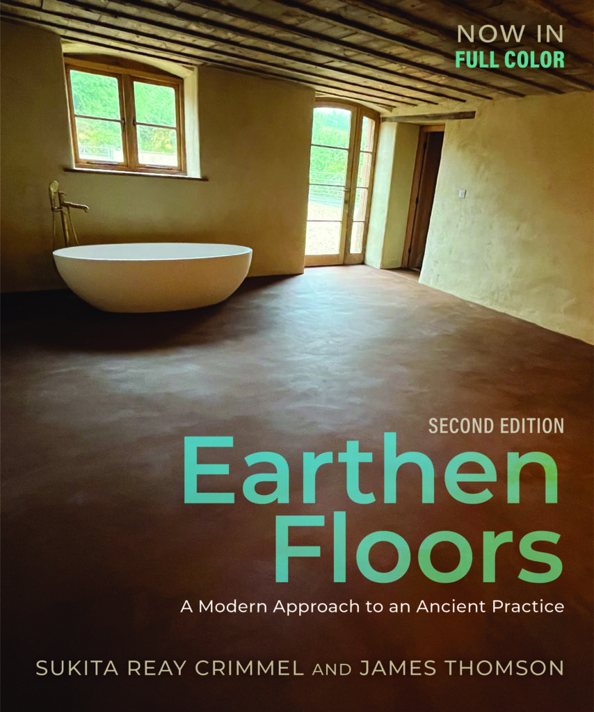 Book Cover: "Earthen Floors, Second Edition," shows a bathroom with earthen floors and tub.