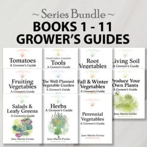 Covers of all 11 books in the Grower's Guides Series Bundle by Jean-Martin Fortier, in two rows.
