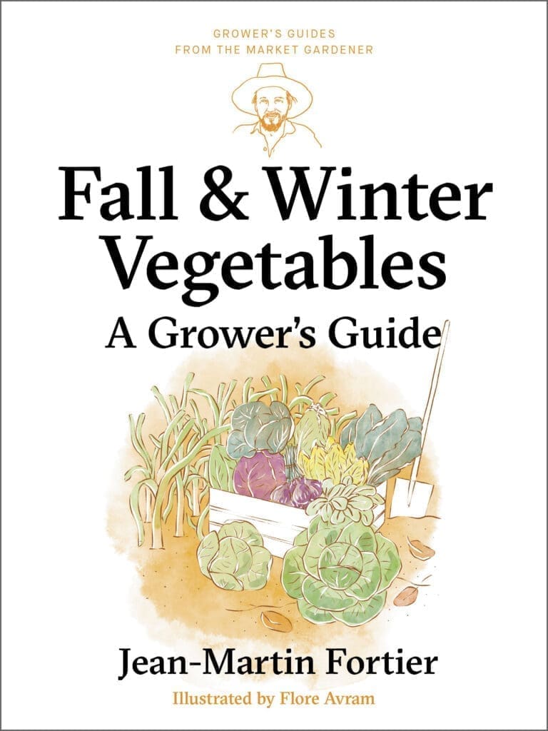 Cover of "Fall and Winter Vegetables" by J-M Fortier with seasonal veggies illustration.