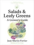 Cover: "Salads and Leafy Greens: A Grower's Guide" with vibrant salad illustrations.