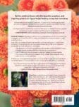 Floramama book back cover with flower farming text over orange flower petal background.