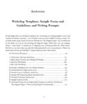 Appendix page with templates and prompts from The Art of Creating Workshops for Women.