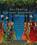 Women in colorful dresses walk in nature; "The Art of Creating Workshops for Women" overlays.