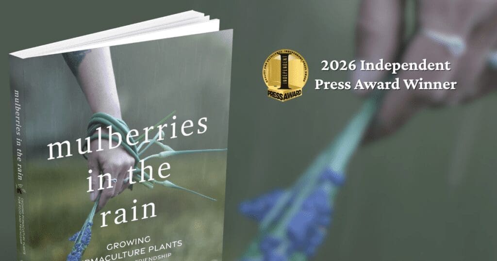 Book cover with a hand holding herbs; text reads "2026 Independent Press Award winner.