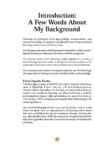 A book page titled "Introduction: A Few Words About My Background" with text about the author's past.