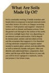 Text explaining the components and importance of soil, titled "What Are Soils Made Up Of?.