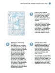 A page from a gardening guide showing steps 3 to 5 with text and an illustrated garden map.