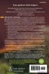 Back cover of a gardening book, featuring text about microbes and several review blurbs.