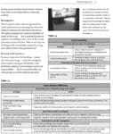 Page with tables listing sustainable building strategies, a window photo, and descriptive captions.