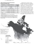 Map of North America showing climate zones 1–8, labeled by different shades of gray.