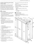 Diagram of a double stud wall with labeled parts and lists of advantages and disadvantages.