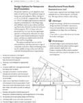 A page compares hempcrete insulation methods and lists advantages of manufactured truss roofs.