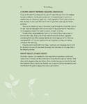 A page from a gardening book with text and a light green plant graphic at the bottom.